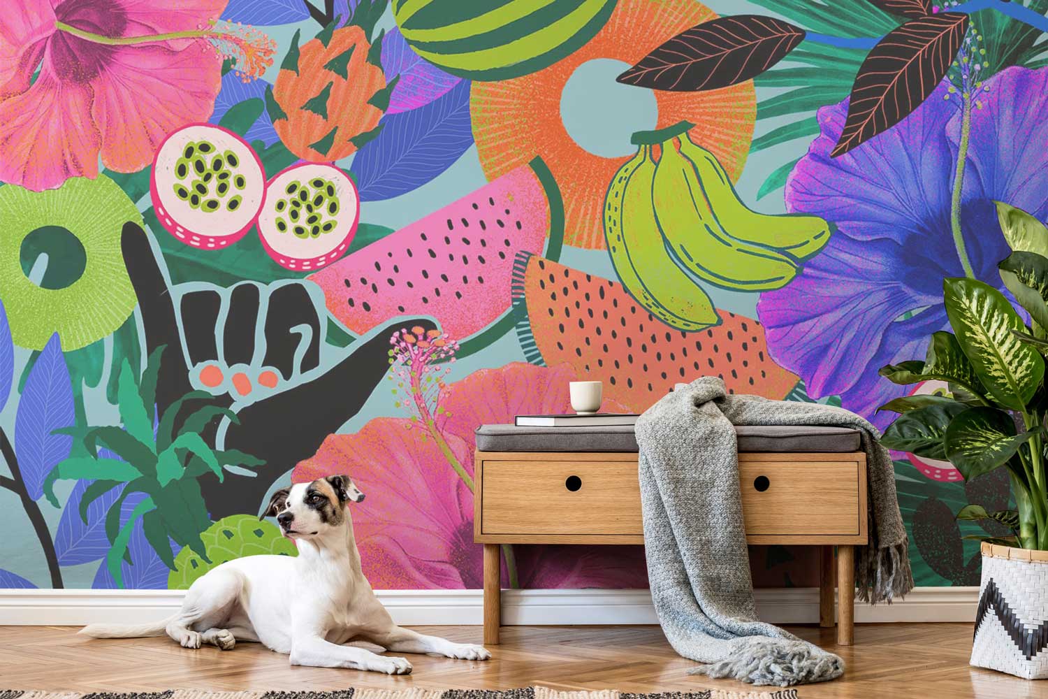 Summer Tropical Mix Wallpaper Mural-Wall Mural-Eazywallz