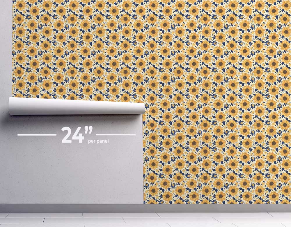 Sunflower Arles Wallpaper #433-Repeat Pattern Wallpaper-Eazywallz