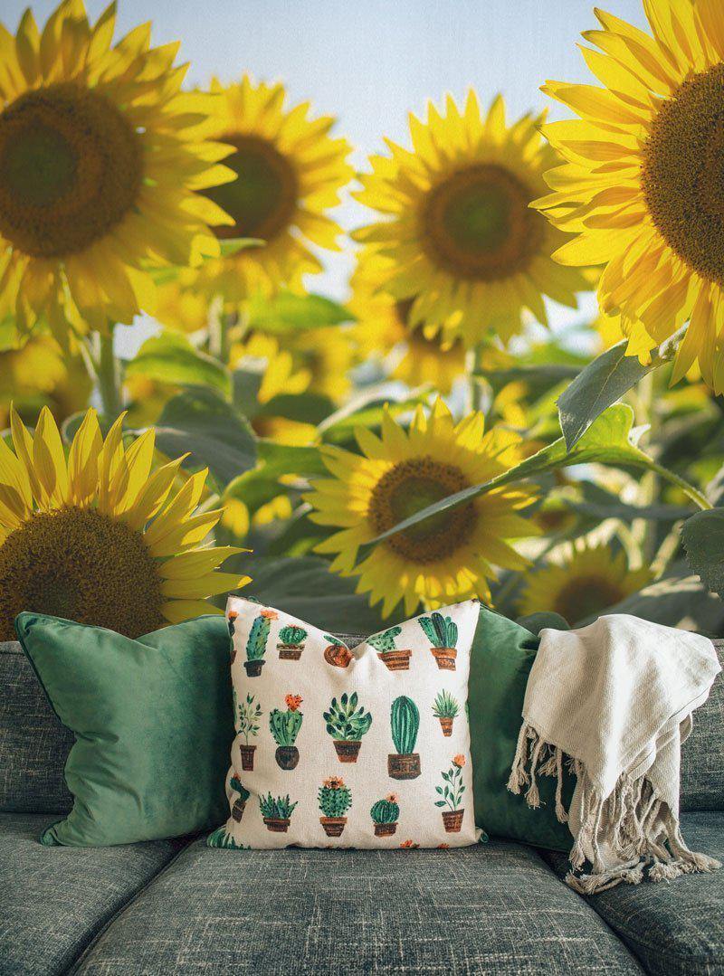 Sunflower Field Wall Mural-Wall Mural-Eazywallz