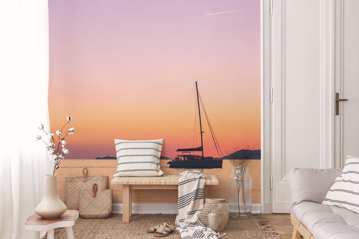 Sunrise Sailing Wall Mural-Wall Mural-Eazywallz
