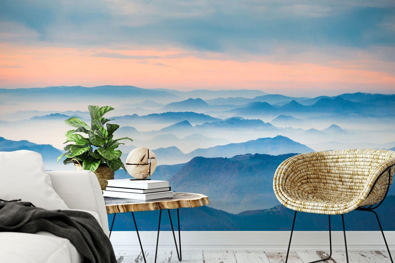 Sunset in Mountains Wall Mural-Wall Mural-Eazywallz