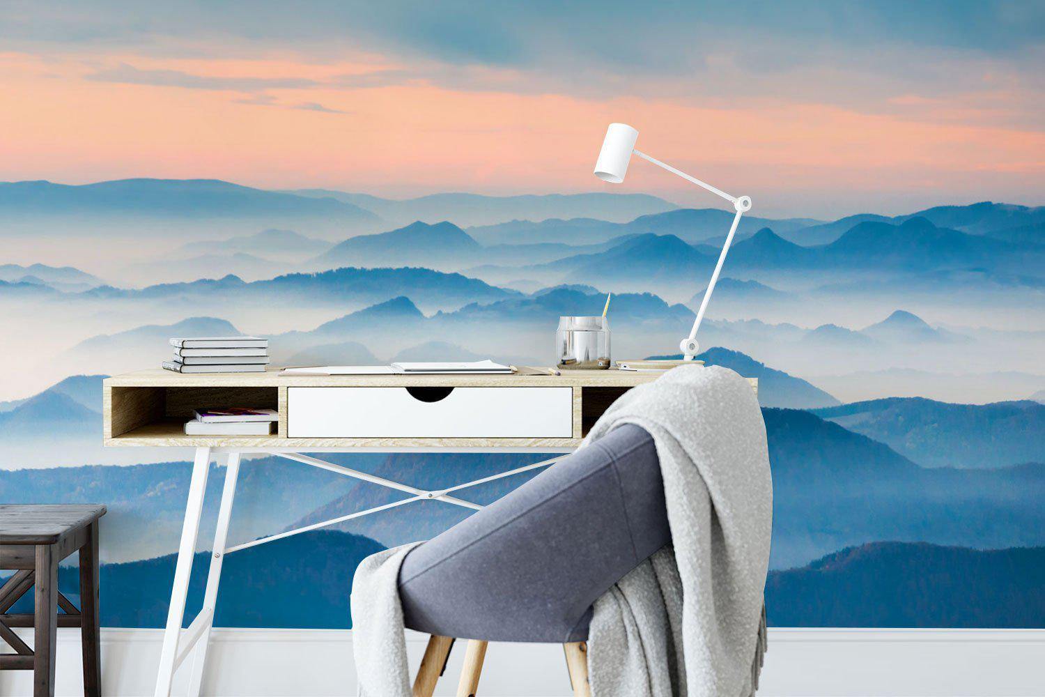 Sunset in Mountains Wall Mural-Wall Mural-Eazywallz