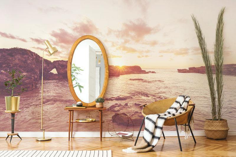 Sunset on Rocky Shore Mural Wallpaper-Wall Mural-Eazywallz