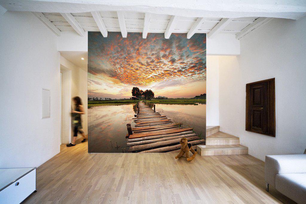 Sunset on the Tropical River Wall Mural-Wall Mural-Eazywallz