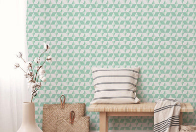 Teal Diamonds Wallpaper #036-Repeat Pattern Wallpaper-Eazywallz
