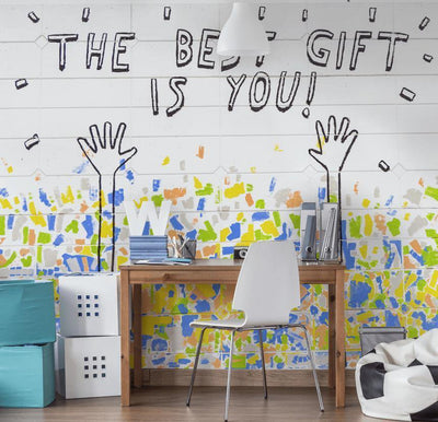 "The Best Gift Is You" Street Art Wall Mural-Wall Mural-Eazywallz