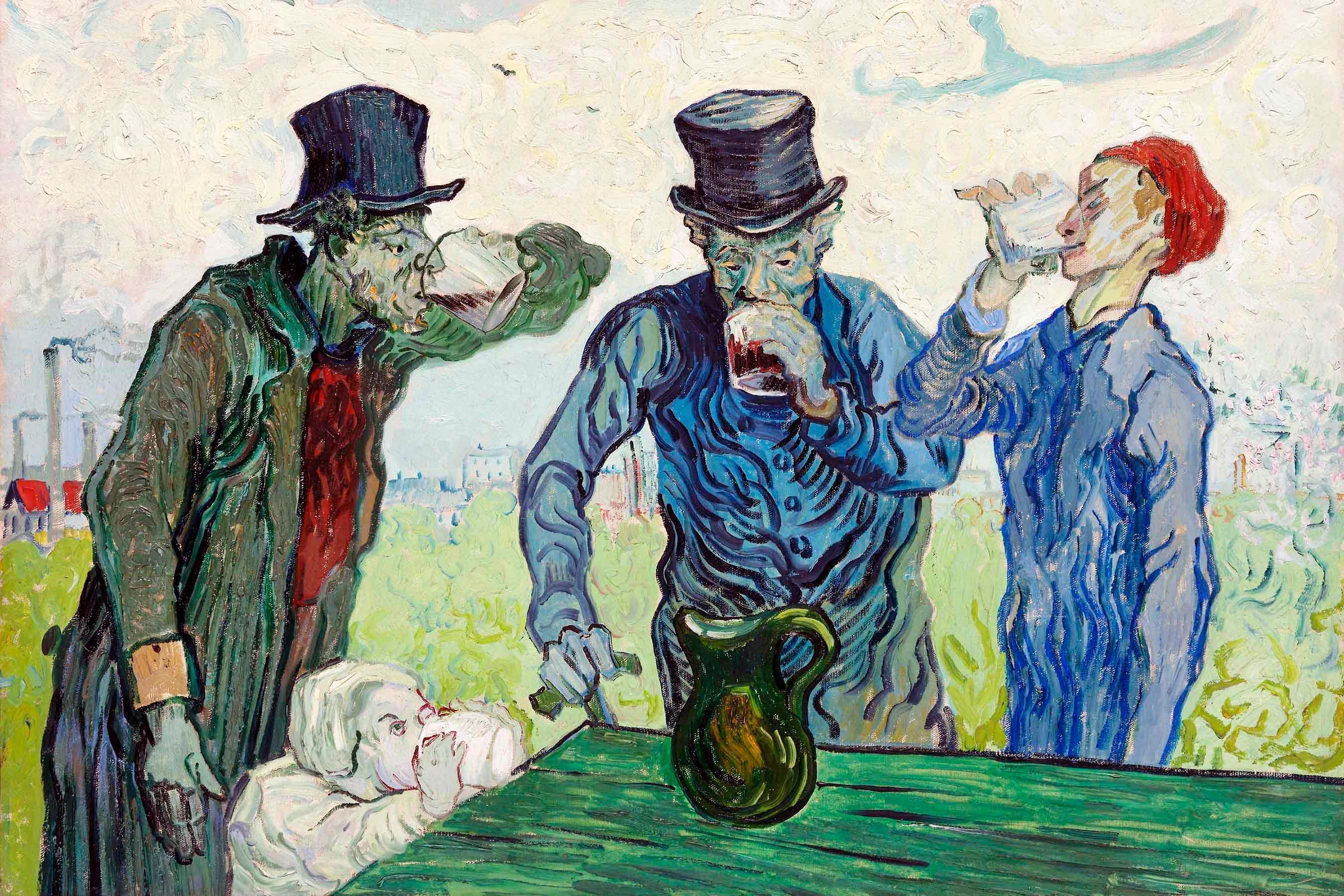 The Drinkers Wallpaper Mural-Wall Mural-Eazywallz