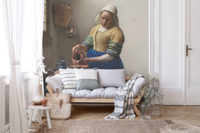 The Milkmaid Oil Painting Mural-Wall Mural-Eazywallz