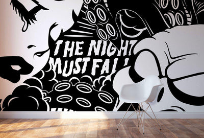 The Night Must Fall Illustration Wallpaper Mural-Wall Mural-Eazywallz