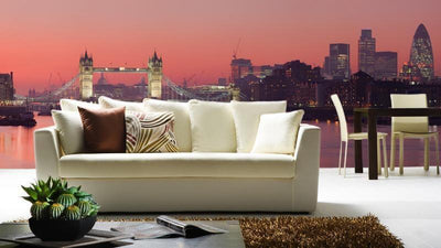 The Thames at Sunset Wall Mural-Wall Mural-Eazywallz