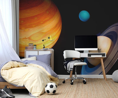 Three Planets in Space Wall Mural-Wall Mural-Eazywallz