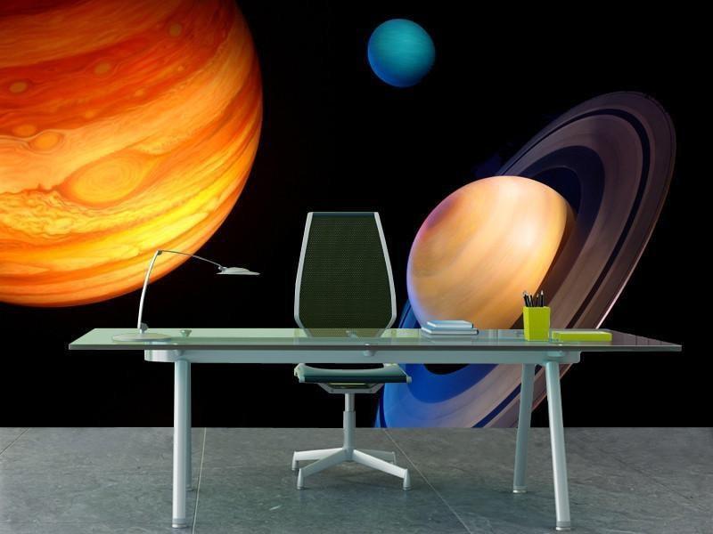 Three Planets in Space Wall Mural-Wall Mural-Eazywallz