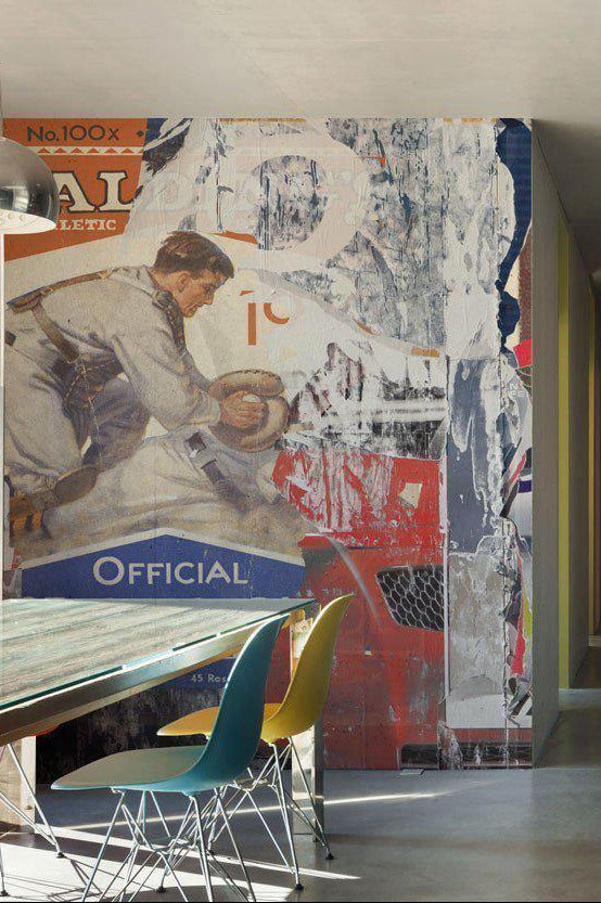 Torn Baseball Posters Wall Mural-Wall Mural-Eazywallz