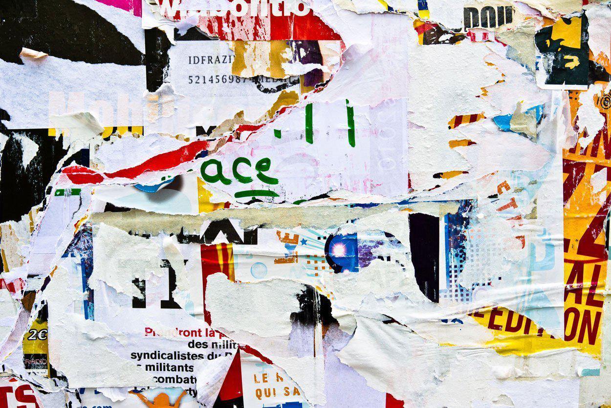 Torn Posters 4 Wallpaper Mural-Wall Mural-Eazywallz