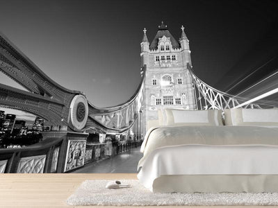 Tower Bridge in black and white Wall Mural-Wall Mural-Eazywallz