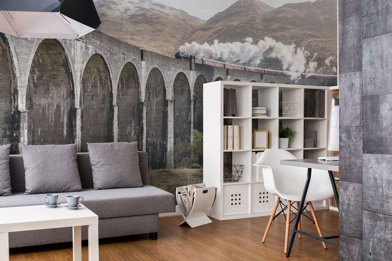 Train Passing Wall Mural-Wall Mural-Eazywallz