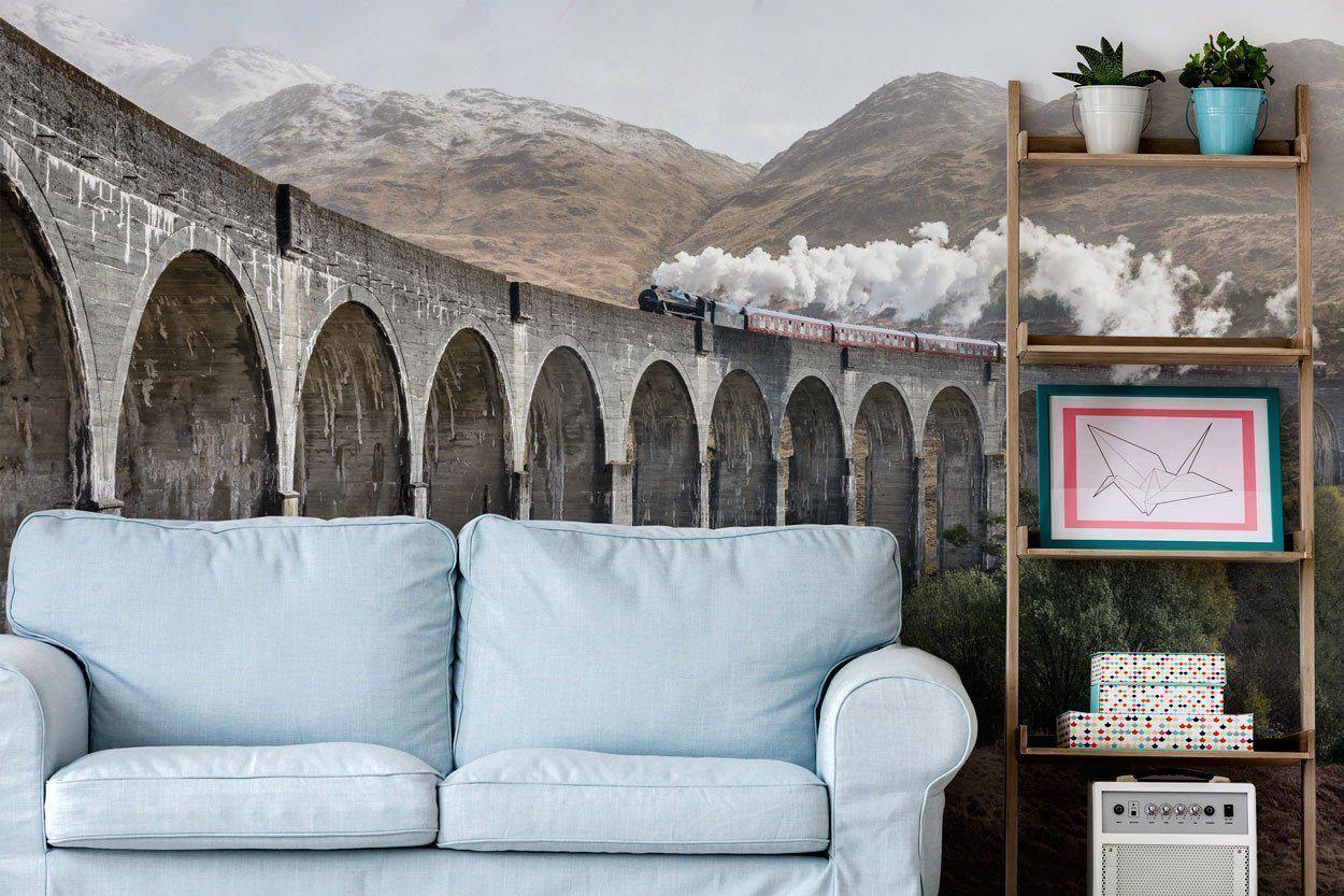 Train Passing Wall Mural-Wall Mural-Eazywallz