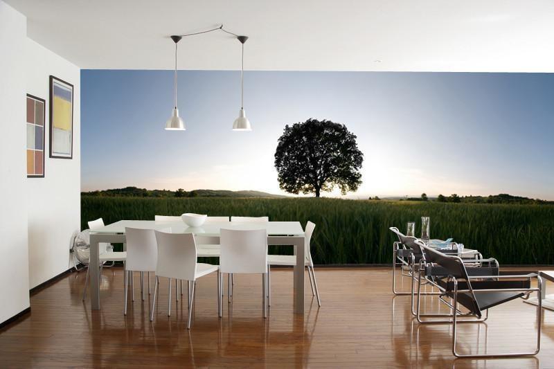 Tree in a Field of Wheat Wall Mural-Wall Mural-Eazywallz