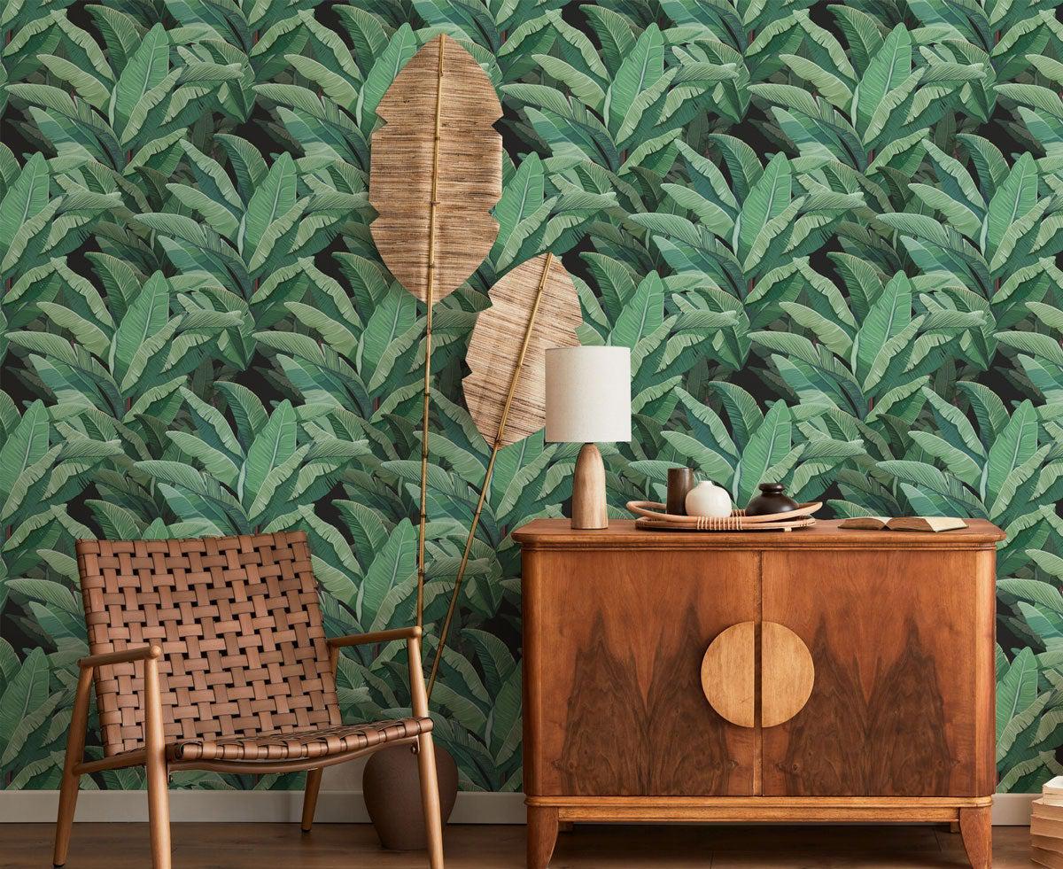 Tropical Banana Leaves Wallpaper #385-Repeat Pattern Wallpaper-Eazywallz
