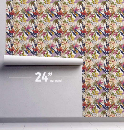 Tropical Flowers 2 Wallpaper #026-Repeat Pattern Wallpaper-Eazywallz