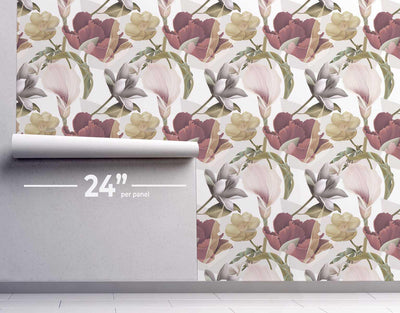 Tropical Flowers 3 Wallpaper #029-Repeat Pattern Wallpaper-Eazywallz