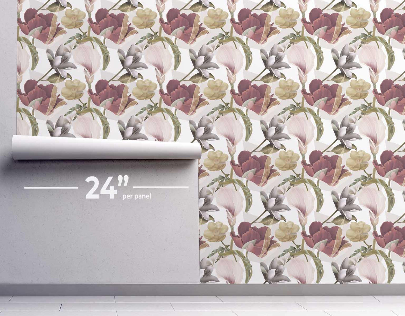 Tropical Flowers 3 Wallpaper #029-Repeat Pattern Wallpaper-Eazywallz