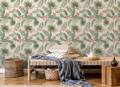 Tropical Foliage Wallpaper #197-Repeat Pattern Wallpaper-Eazywallz