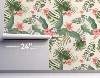 Tropical Foliage Wallpaper #197-Repeat Pattern Wallpaper-Eazywallz