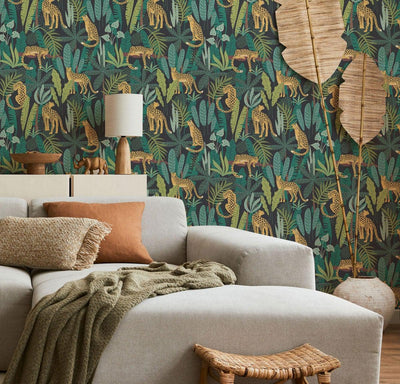 Tropical Leopard Print Wallpaper #194-Repeat Pattern Wallpaper-Eazywallz