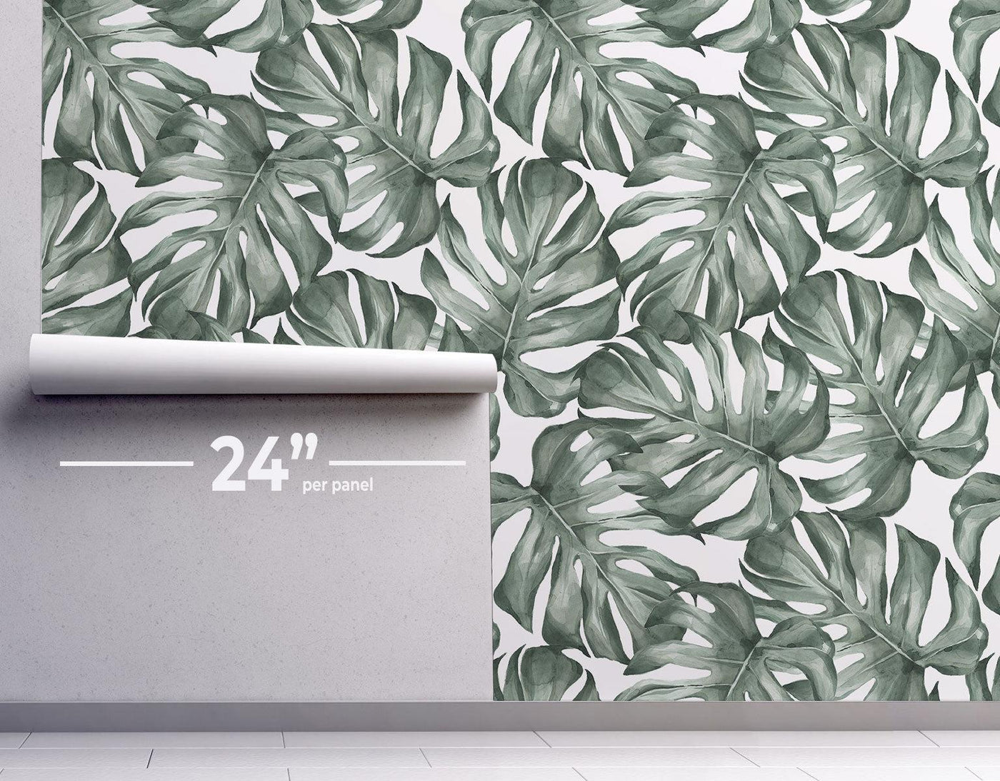 Tropical Monstera Wallpaper #495-Repeat Pattern Wallpaper-Eazywallz