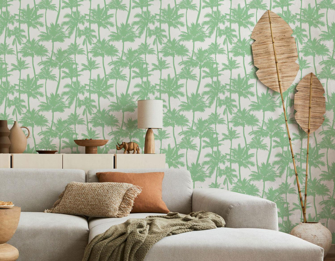 Tropical Palms Wallpaper #466-Repeat Pattern Wallpaper-Eazywallz