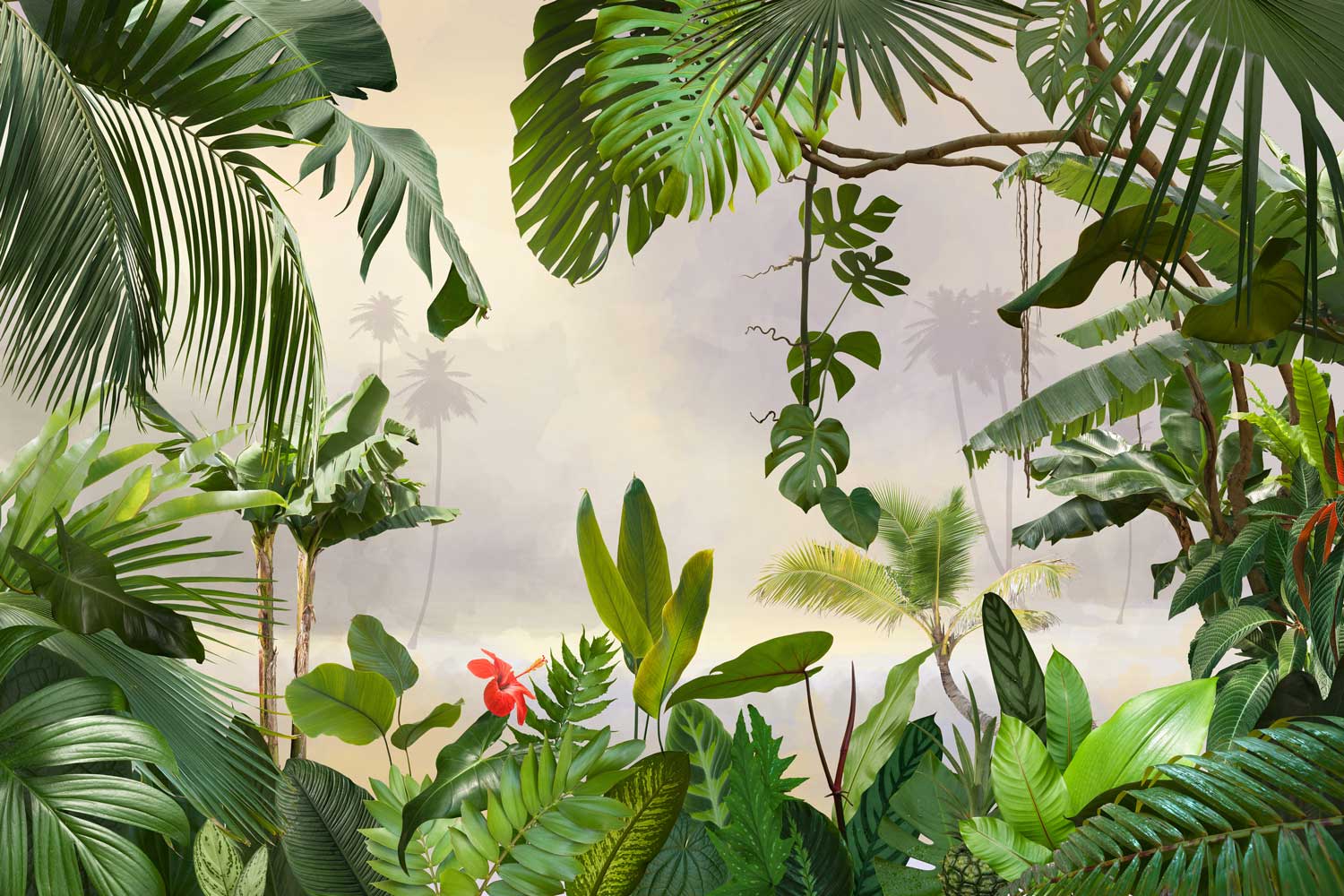 Tropical Paradise Wallpaper Mural-Wall Mural-Eazywallz