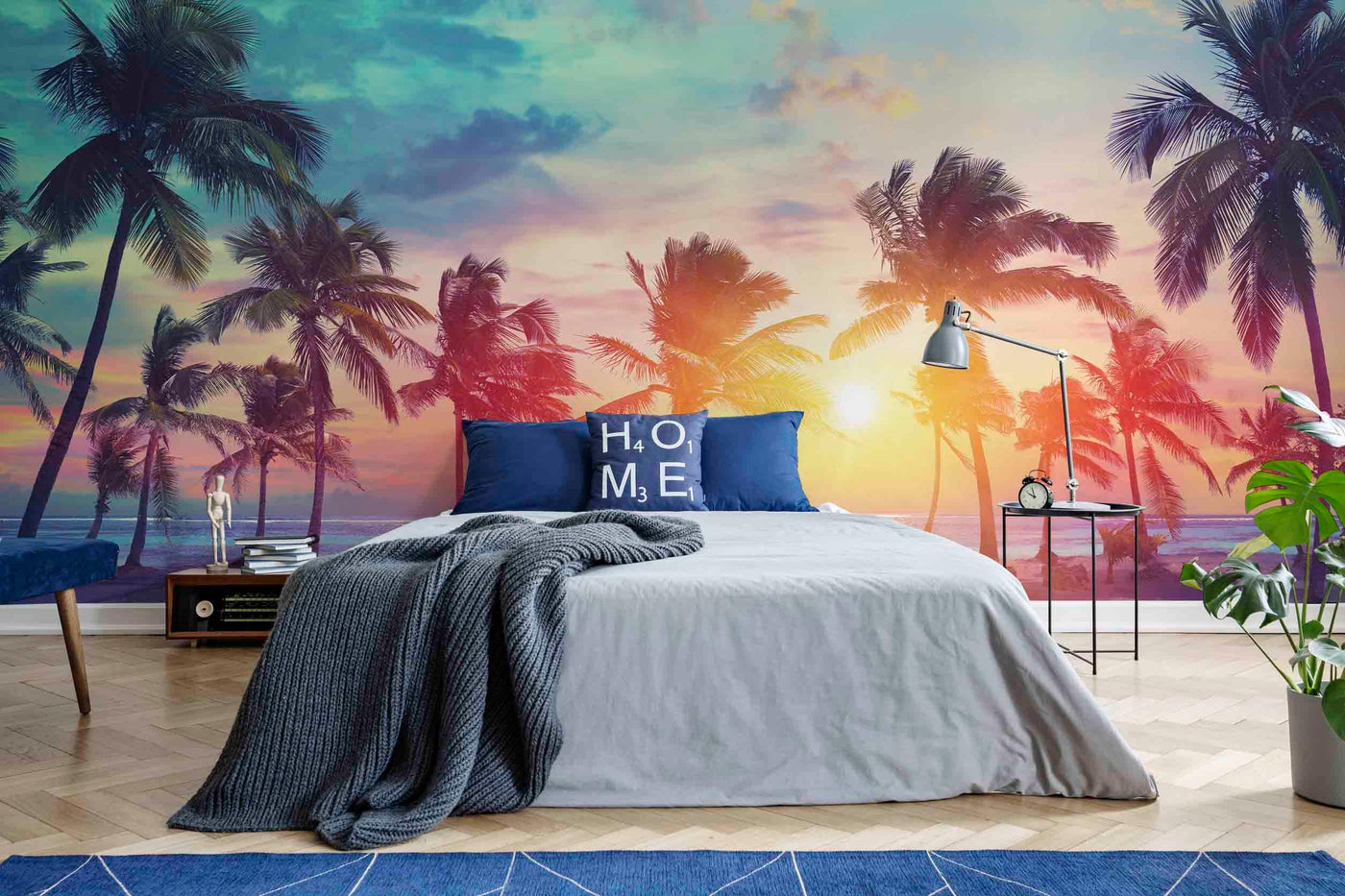 Tropical Sunset Paradise Wall Mural-Wall Mural-Eazywallz