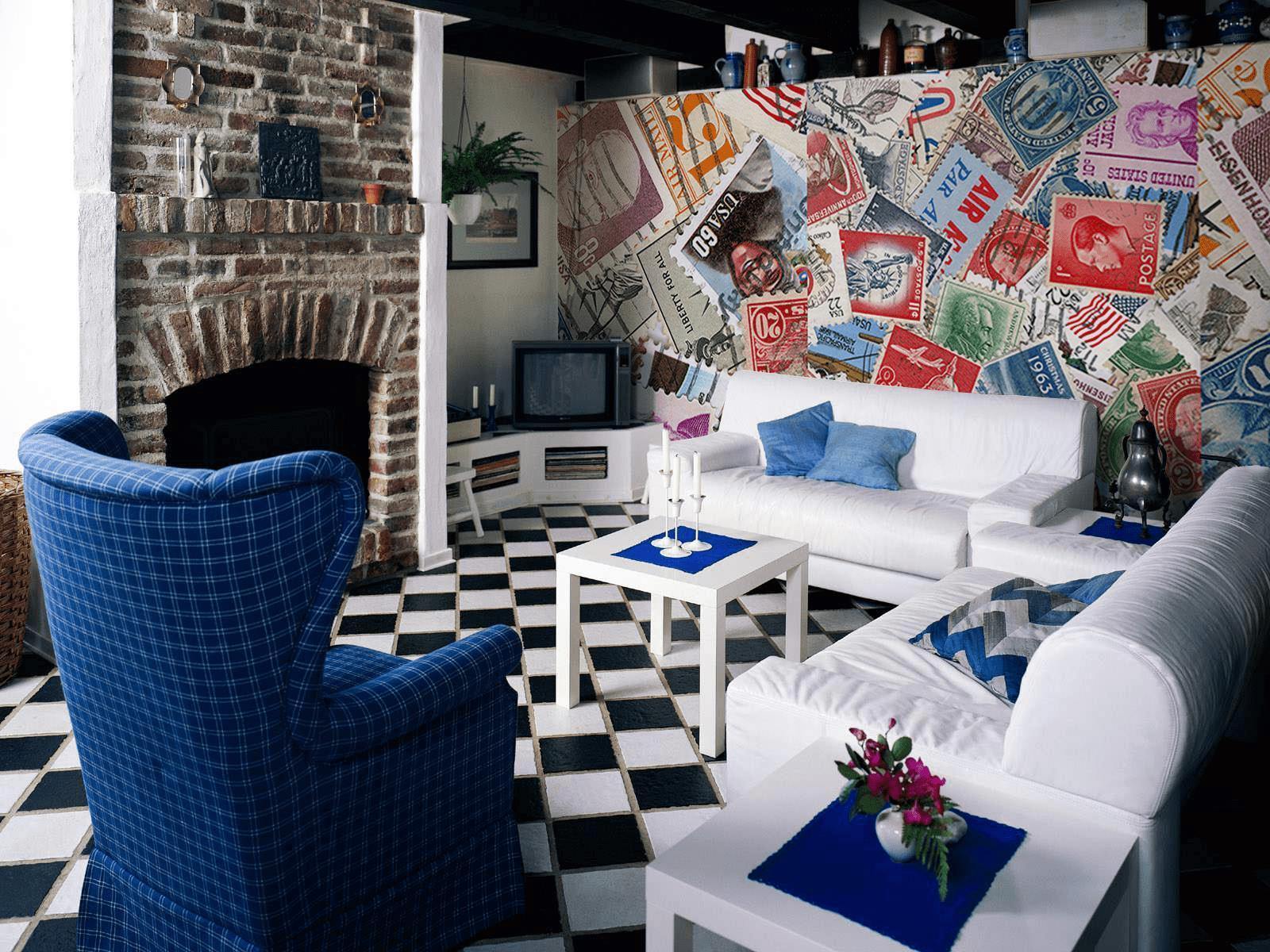 US Vintage Post Stamp Collection Wall Mural-Wall Mural-Eazywallz