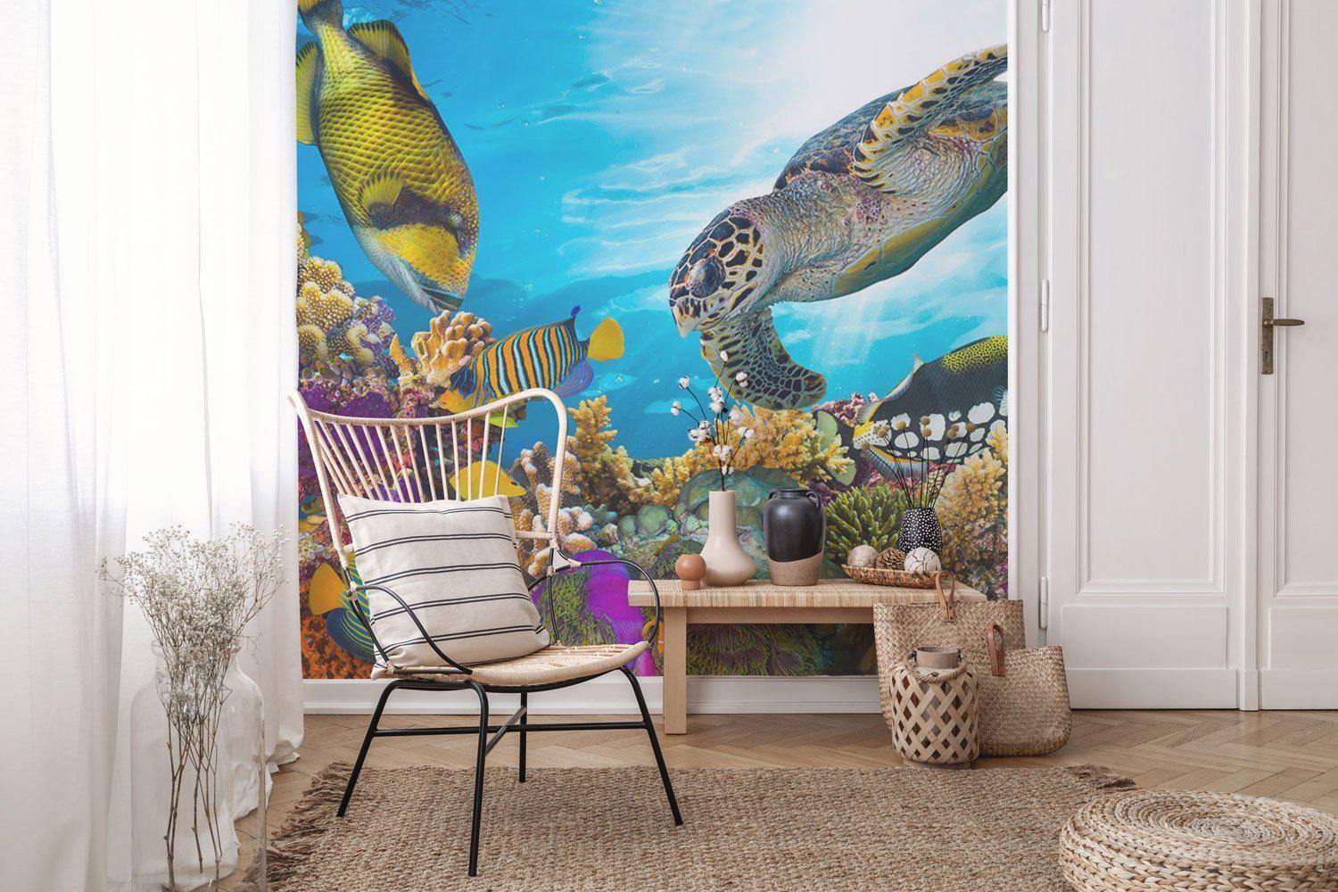 Under The Sea mural in neutrals  I Love Wallpaper