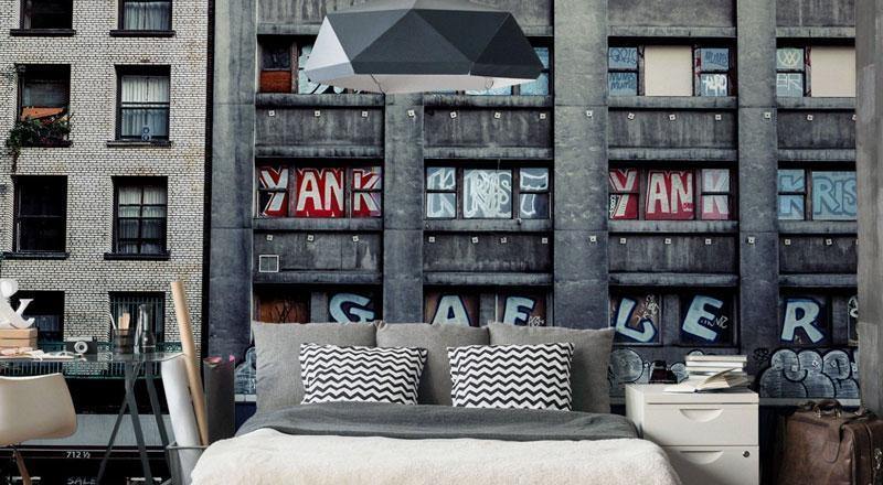 Urban Graffiti Building Facade Wall Mural-Wall Mural-Eazywallz