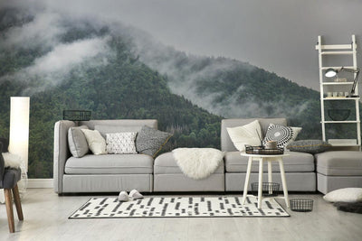 Vailly Misty Forest Mountain Wall Mural-Wall Mural-Eazywallz