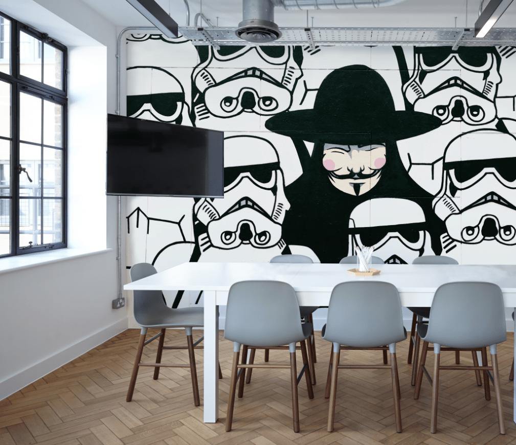 Vendetta Mask Graffiti Wall Mural-Wall Mural-Eazywallz