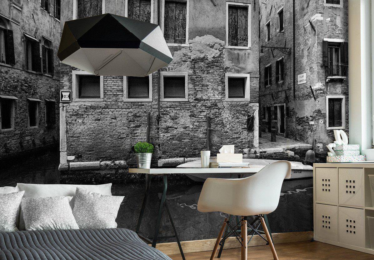Venice, Italy in Black and White Wall Mural-Wall Mural-Eazywallz