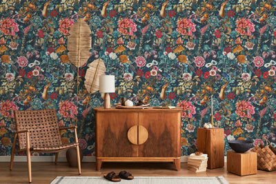 Vibrant Dark Flower Wallpaper #486-Repeat Pattern Wallpaper-Eazywallz