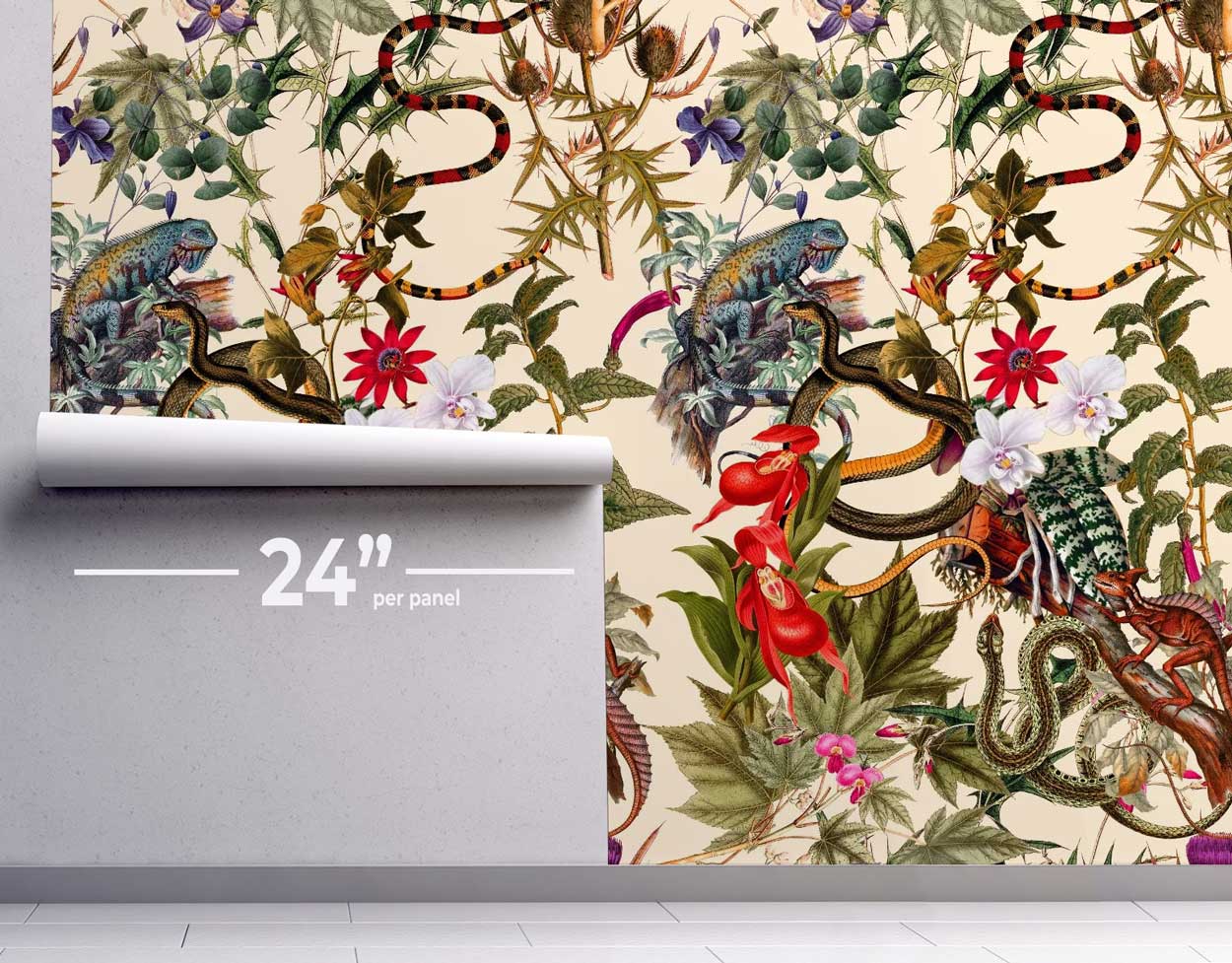 Vibrant Jungle Floral Wallpaper #487-Repeat Pattern Wallpaper-Eazywallz
