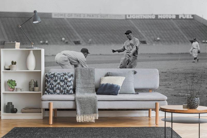 Vintage Baseball Slide Mural Wallpaper-Wall Mural-Eazywallz