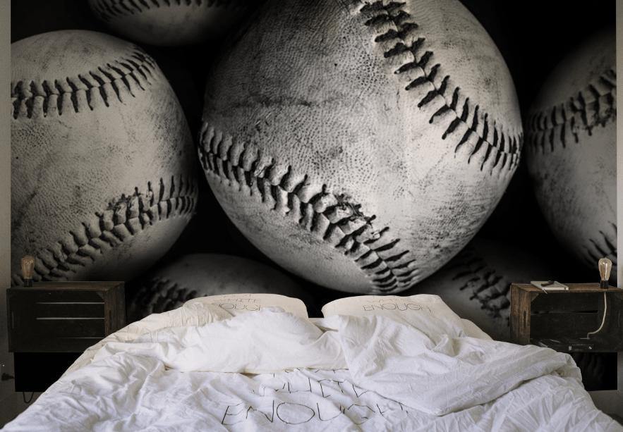 Vintage Baseballs Wall Mural-Wall Mural-Eazywallz