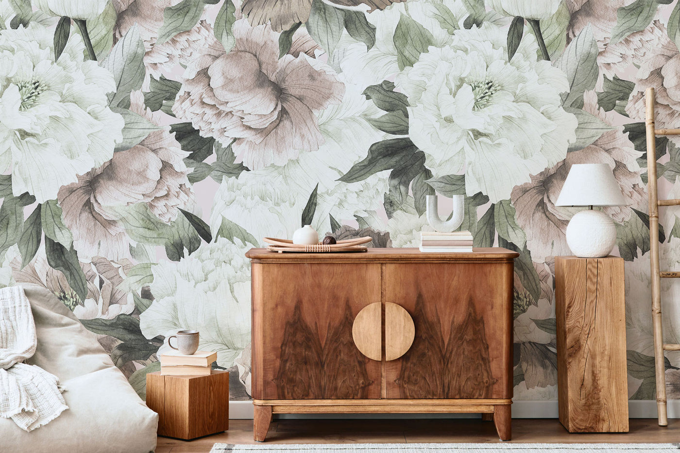 Vintage Bouquet of Peonies Wall Mural | Eazywallz