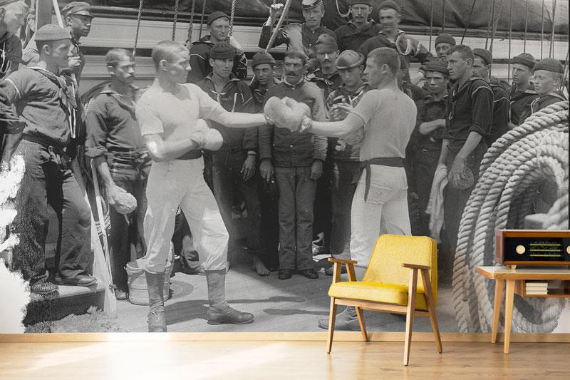 Vintage Boxing Match Wall Mural-Wall Mural-Eazywallz