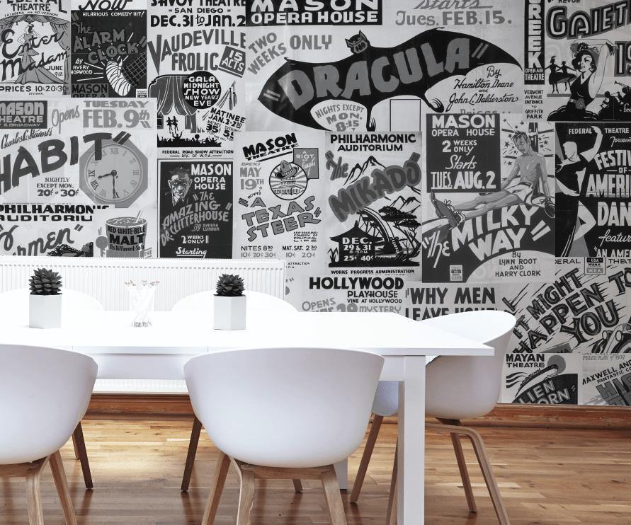 Vintage Broadway Posters Wall Mural-Wall Mural-Eazywallz