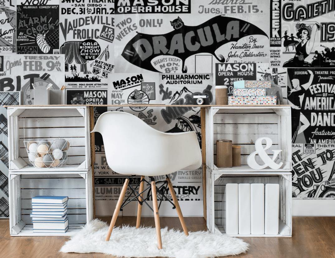 Vintage Broadway Posters Wall Mural-Wall Mural-Eazywallz