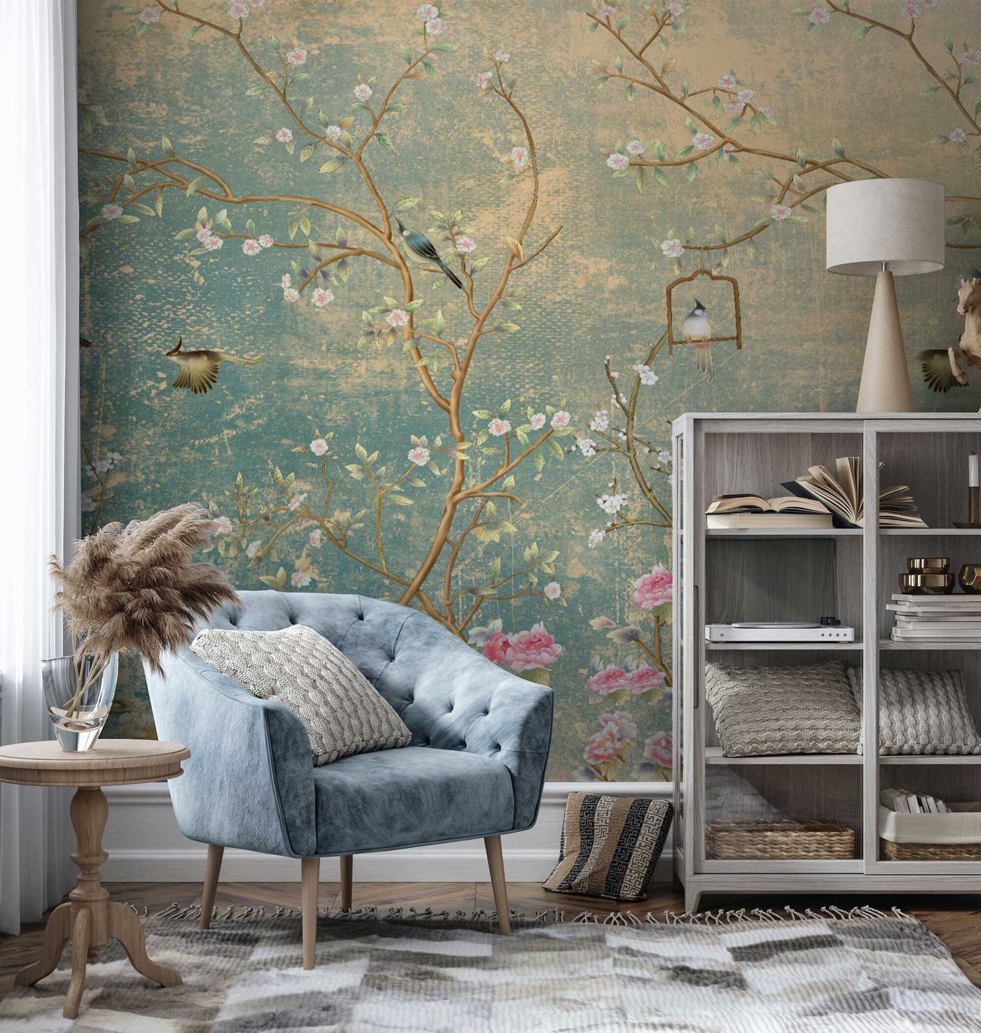 Vintage Chinoiserie Wall Mural-Wall Mural-Eazywallz