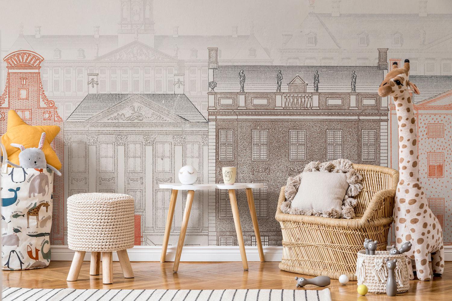 Vintage European Buildings 2 Wall Mural-Wall Mural-Eazywallz