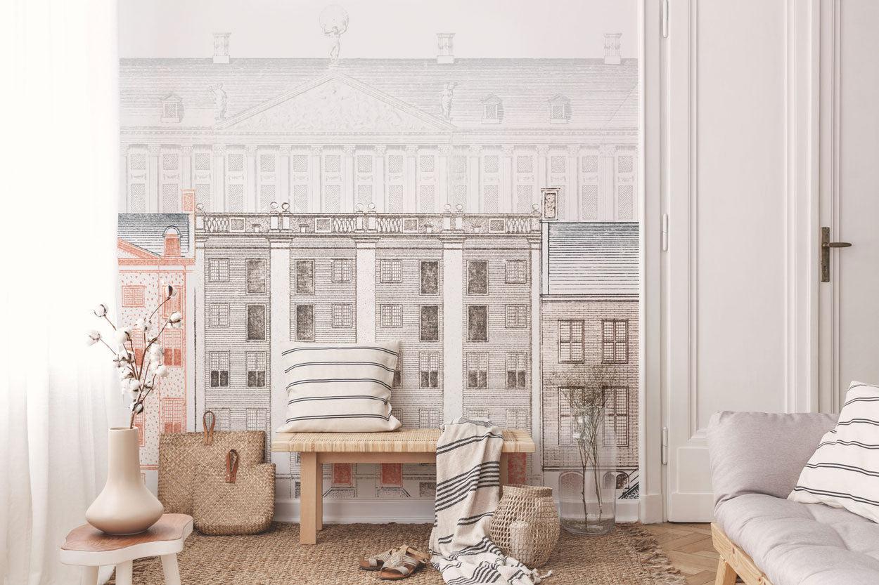 Vintage European Buildings Wall Mural-Wall Mural-Eazywallz